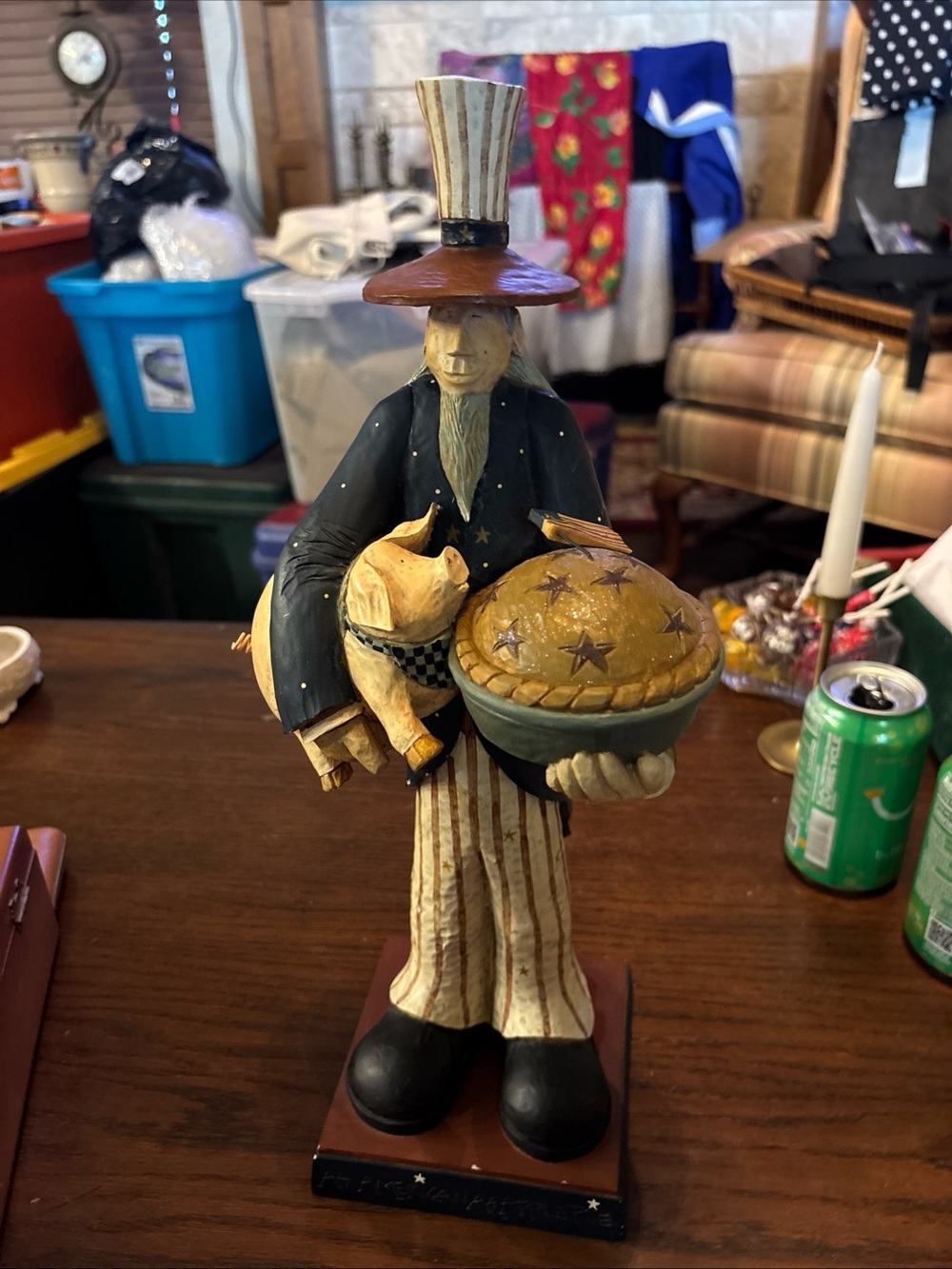 Williraye Studio WW1325 Uncle Sam Pig Apple Pie 16.5” Figurine Retired 2001